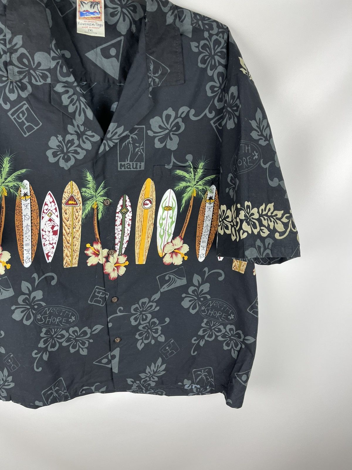 Hawaiian togs vntg made in Hawaii beach surfing print shirt
