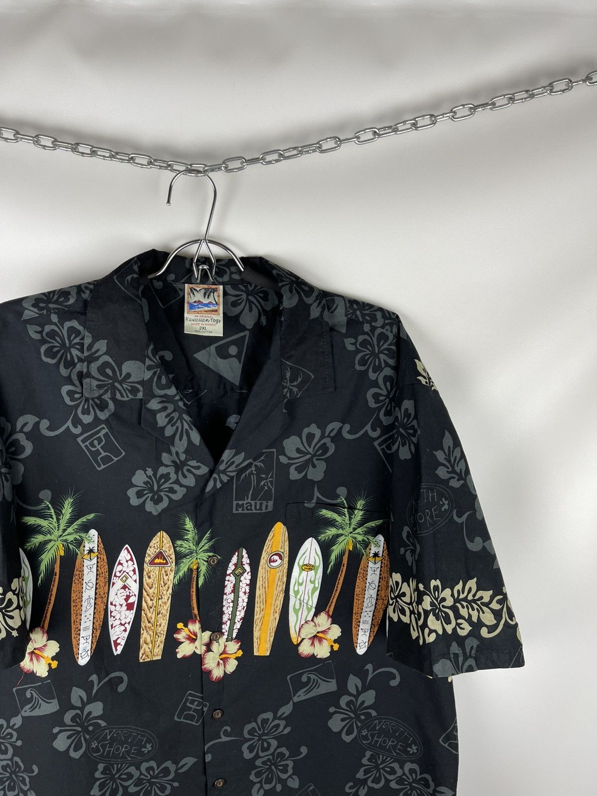 Hawaiian togs vntg made in Hawaii beach surfing print shirt