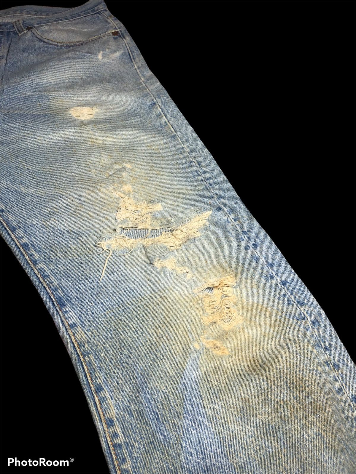 Levi's VTGE 80s Levis 501 DISTRESSED THRASHED DENIM Size US 31 - 4 Thumbnail