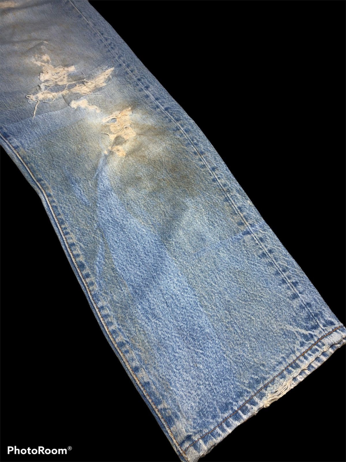 Levi's VTGE 80s Levis 501 DISTRESSED THRASHED DENIM Size US 31 - 3 Thumbnail