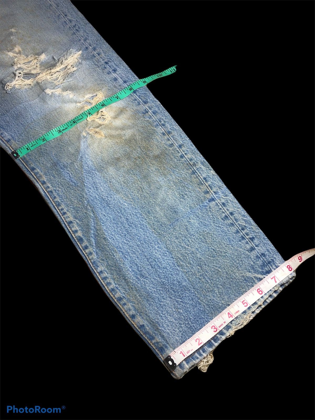 Levi's VTGE 80s Levis 501 DISTRESSED THRASHED DENIM Size US 31 - 14 Thumbnail