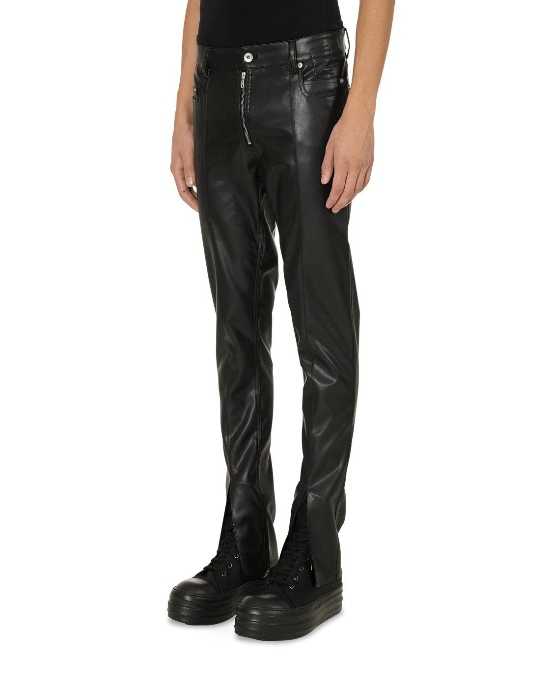 Rick Owens × Rick Owens Drkshdw A/W 2020 Leather Tyrone Pants, new & unworn (Vegan, Slit) Size US 32 / EU 48 - 12 Thumbnail