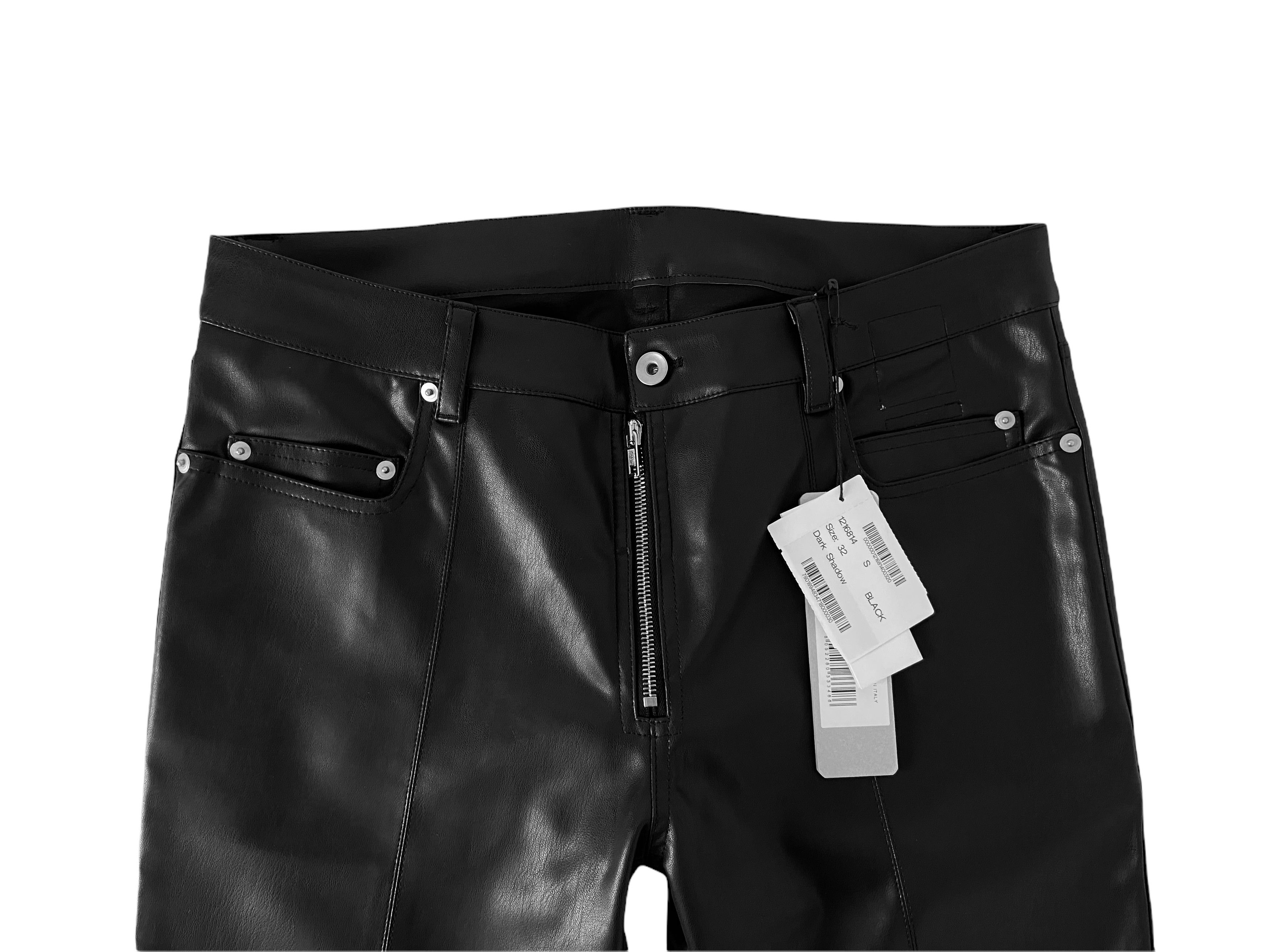 Rick Owens × Rick Owens Drkshdw A/W 2020 Leather Tyrone Pants, new & unworn (Vegan, Slit) Size US 32 / EU 48 - 3 Thumbnail