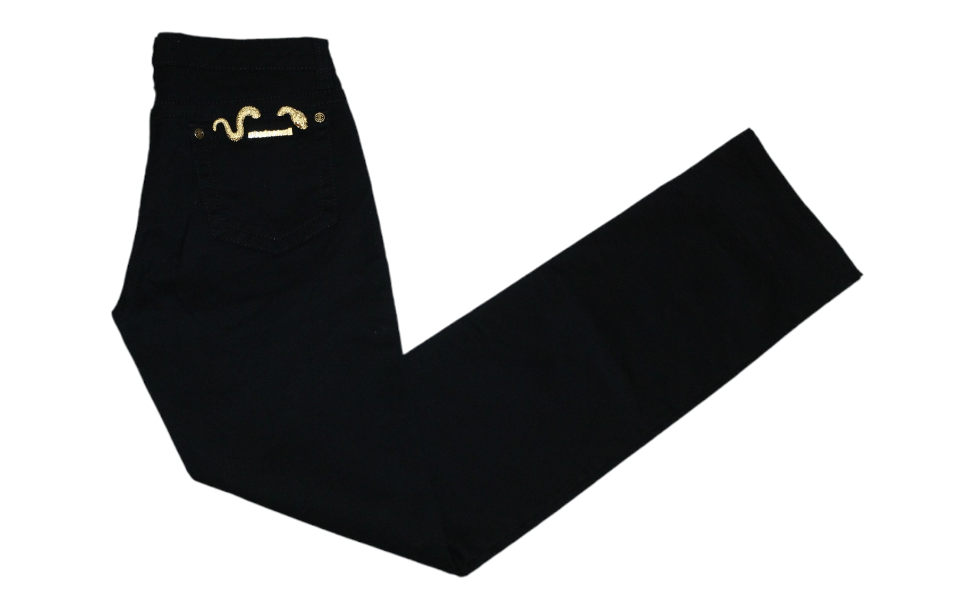 Roberto Cavalli Gold Signatured Low Rise Stretch Jeans