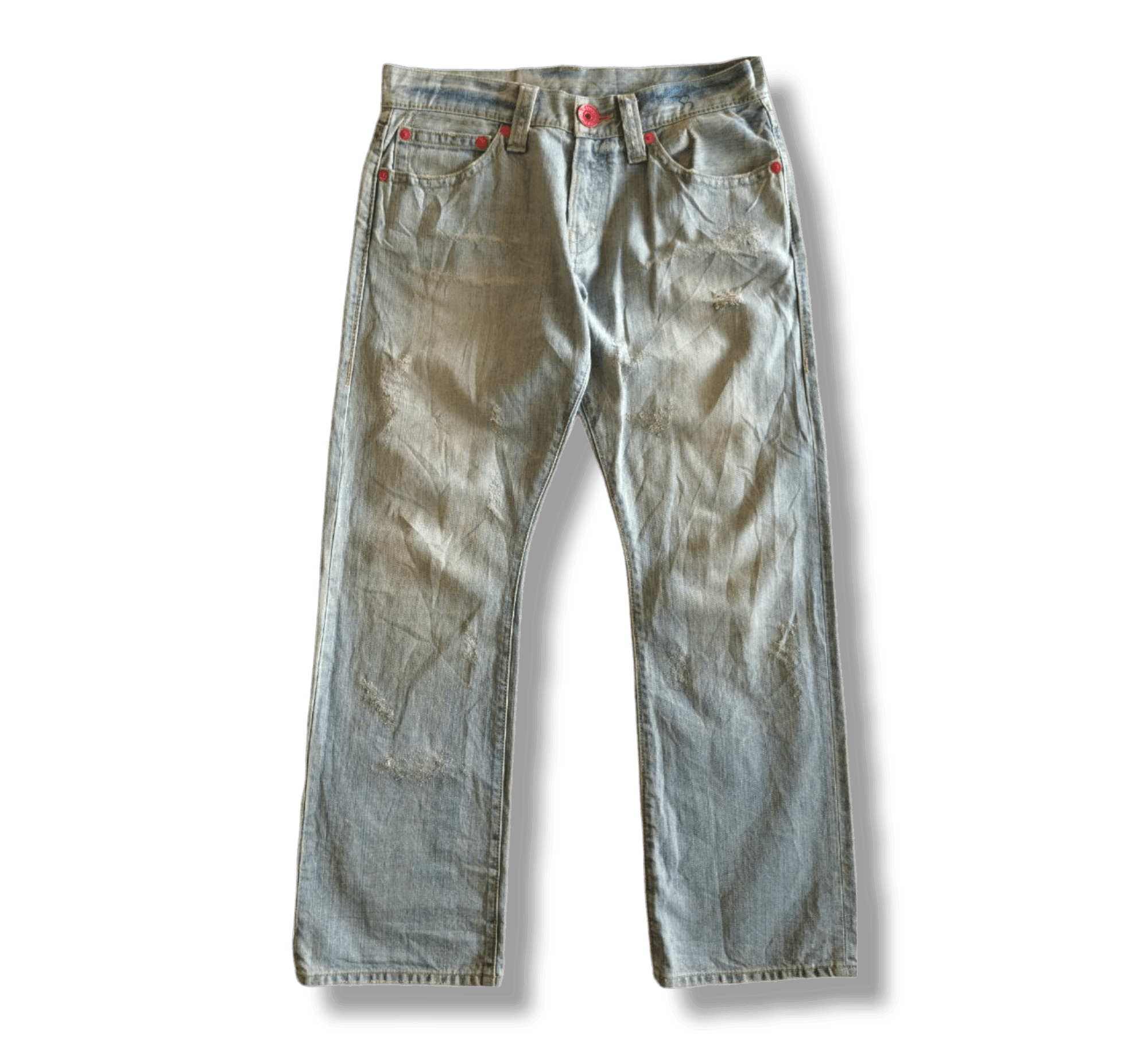 Japanese Brand Co & Lu Japan Distressed Jeans Size US 33 - 6 Thumbnail