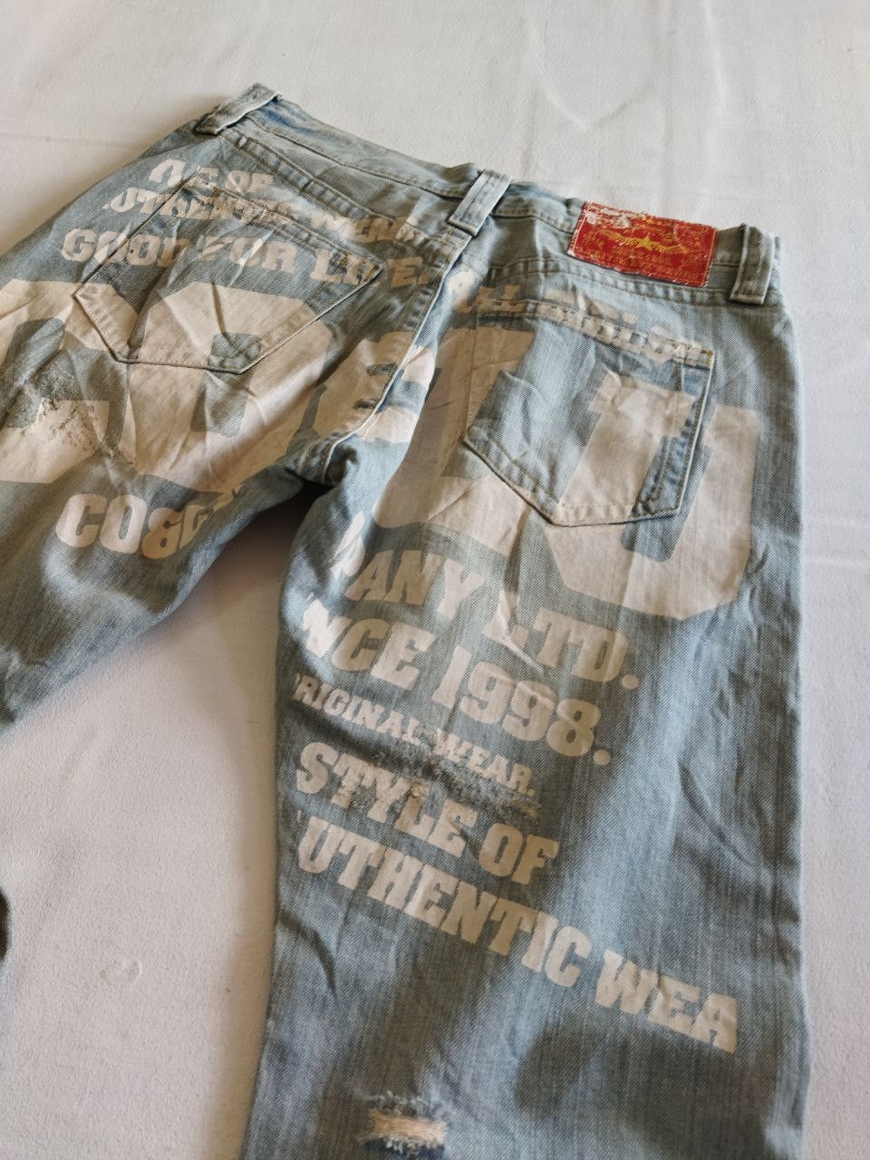 Japanese Brand Co & Lu Japan Distressed Jeans Size US 33 - 2 Thumbnail