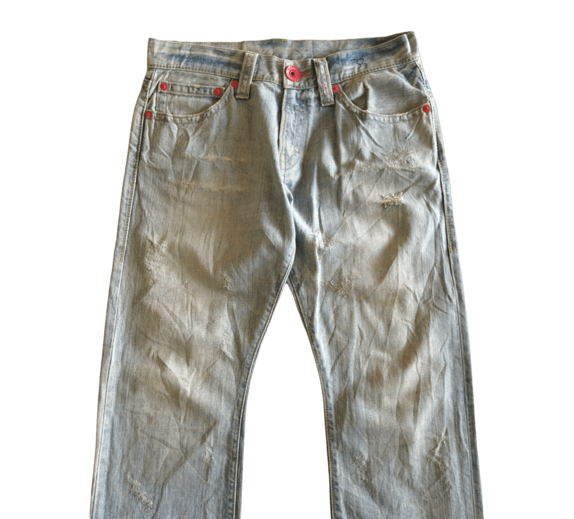 Japanese Brand Co & Lu Japan Distressed Jeans Size US 33 - 7 Thumbnail