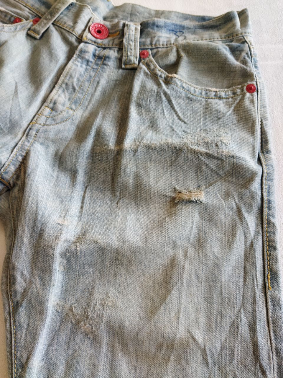 Japanese Brand Co & Lu Japan Distressed Jeans Size US 33 - 5 Thumbnail