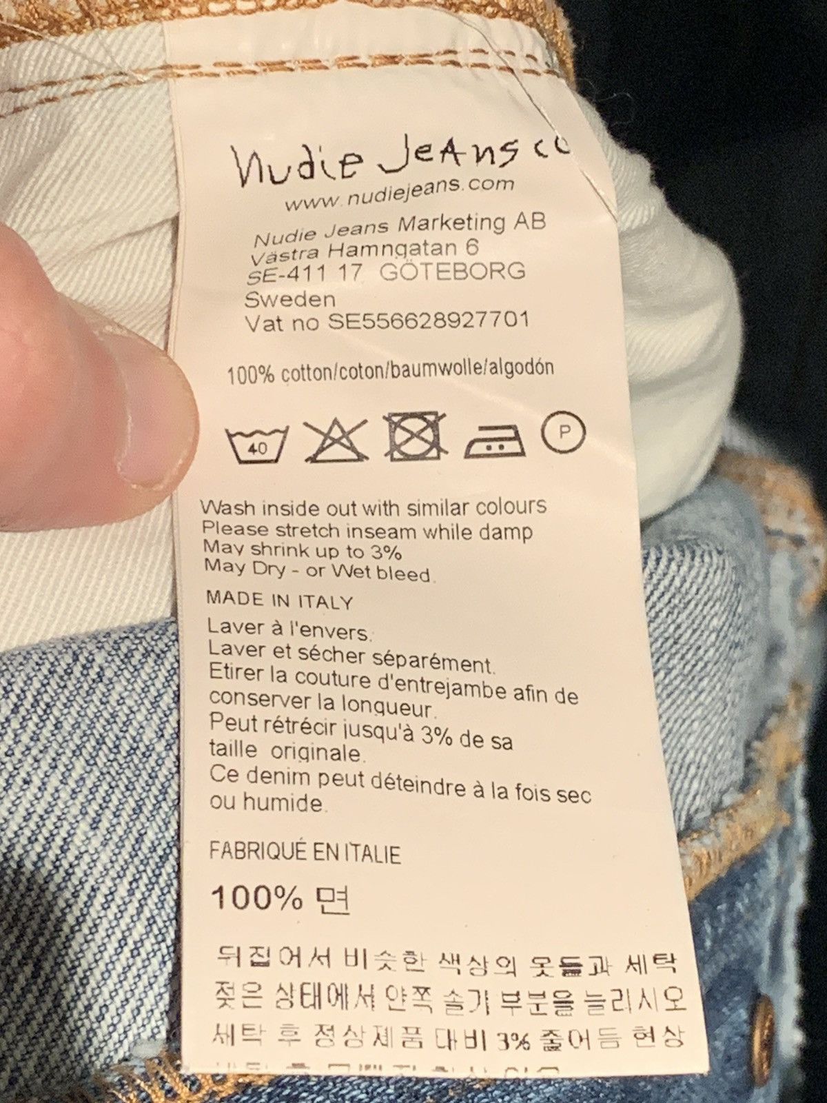 Nudie Jeans *RARE* New Nudies Organic Green Dye Italian Made Denim Jeans Size US 34 / EU 50 - 8 Thumbnail