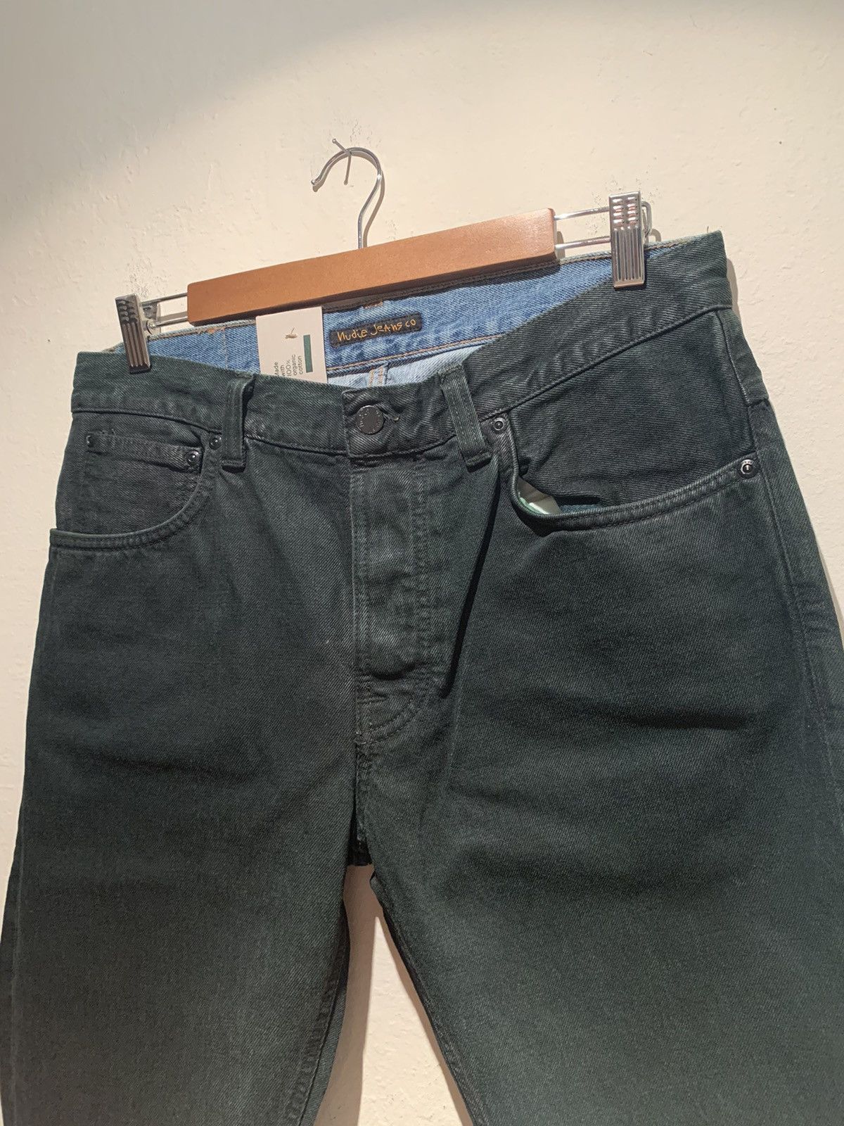 Nudie Jeans *RARE* New Nudies Organic Green Dye Italian Made Denim Jeans Size US 34 / EU 50 - 3 Thumbnail