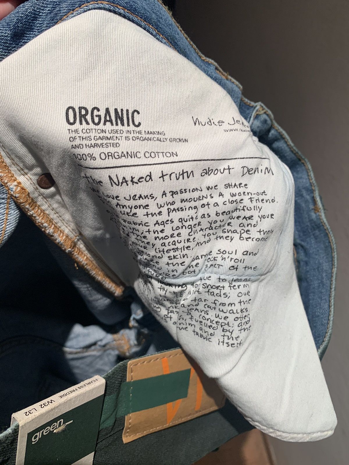 Nudie Jeans *RARE* New Nudies Organic Green Dye Italian Made Denim Jeans Size US 34 / EU 50 - 7 Thumbnail