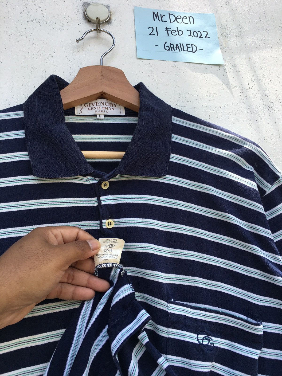 Givenchy Rare Vintage 90s Givenchy Stripes Polo Shirt Size US L / EU 52-54 / 3 - 9 Thumbnail