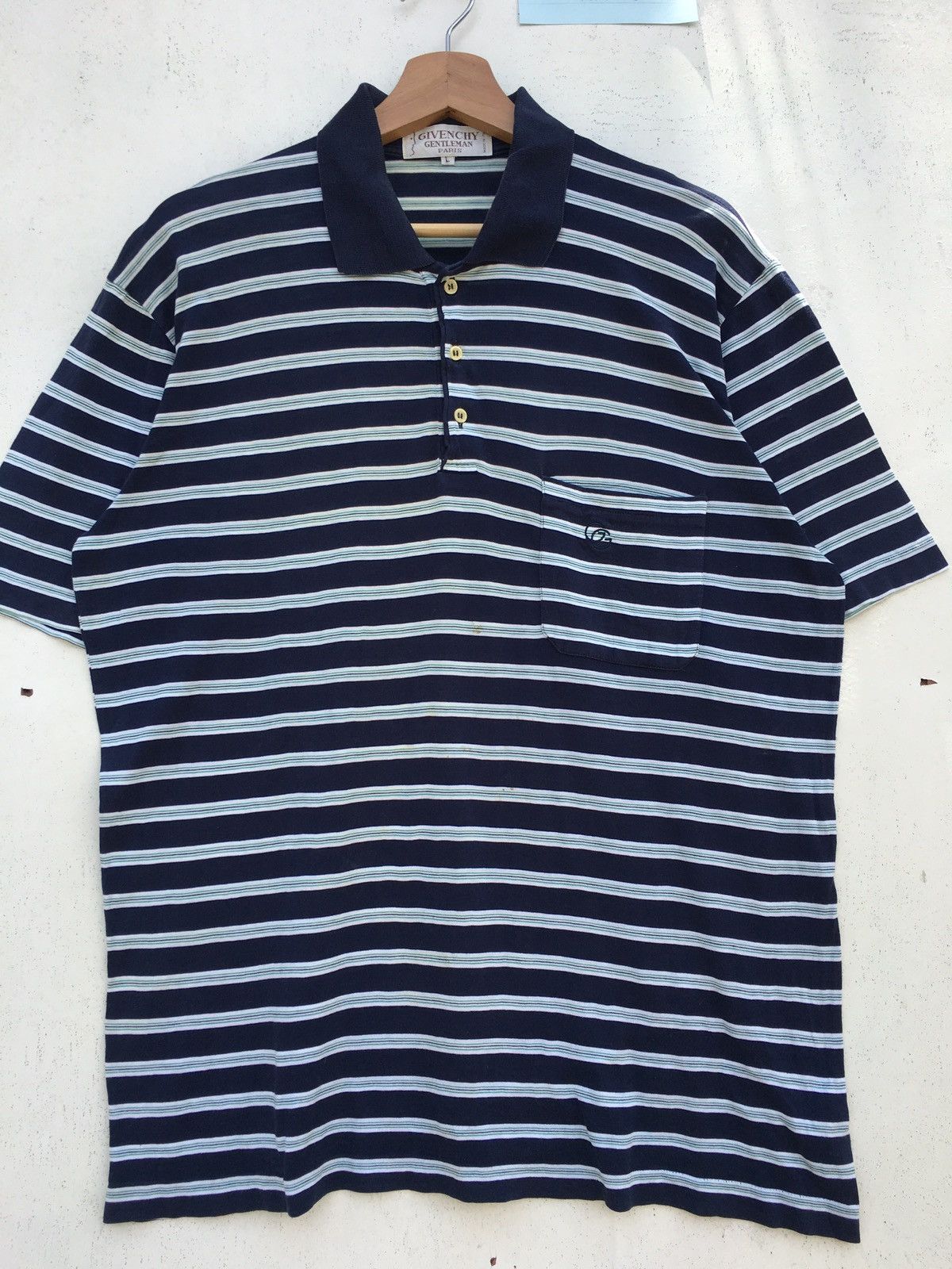 Givenchy Rare Vintage 90s Givenchy Stripes Polo Shirt Size US L / EU 52-54 / 3 - 4 Thumbnail