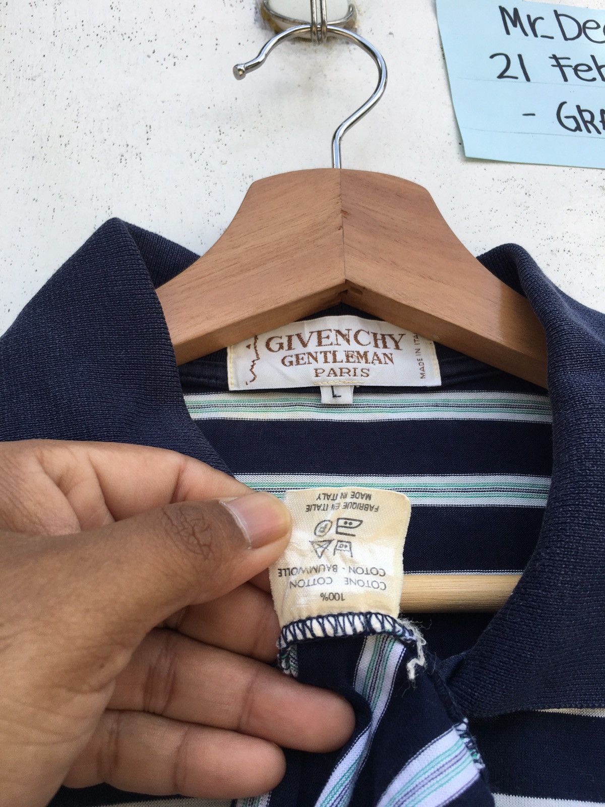 Givenchy Rare Vintage 90s Givenchy Stripes Polo Shirt Size US L / EU 52-54 / 3 - 10 Thumbnail