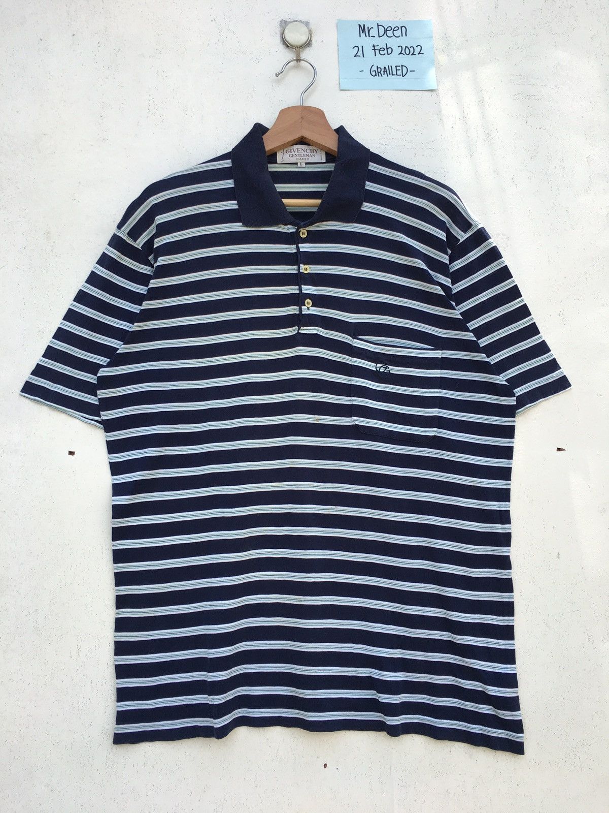 Givenchy Rare Vintage 90s Givenchy Stripes Polo Shirt Size US L / EU 52-54 / 3 - 1 Thumbnail