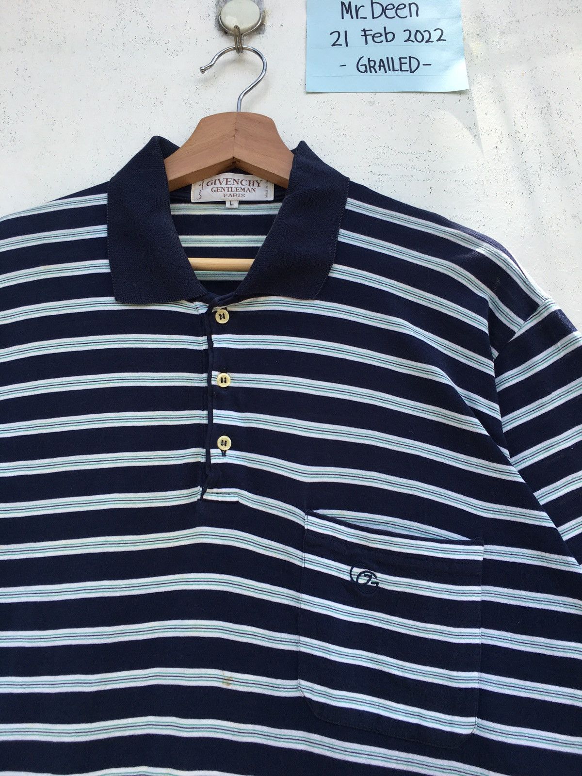 Givenchy Rare Vintage 90s Givenchy Stripes Polo Shirt Size US L / EU 52-54 / 3 - 6 Thumbnail