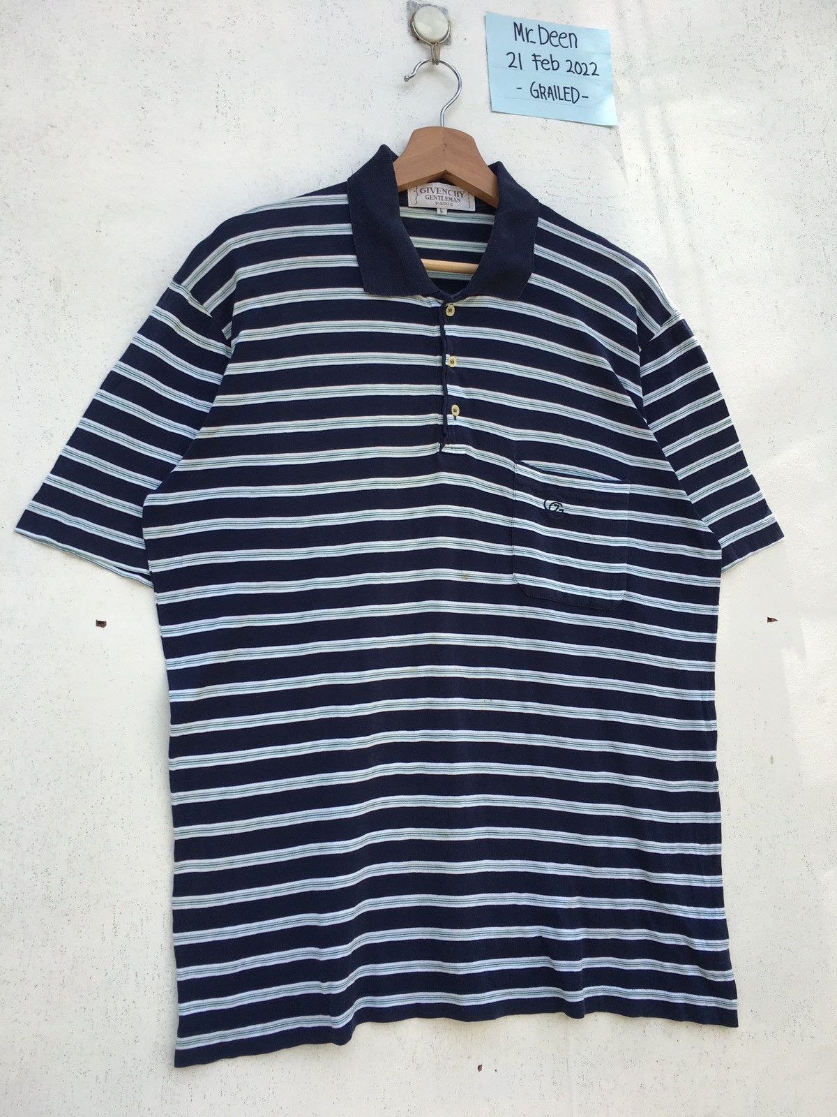 Givenchy Rare Vintage 90s Givenchy Stripes Polo Shirt Size US L / EU 52-54 / 3 - 2 Thumbnail