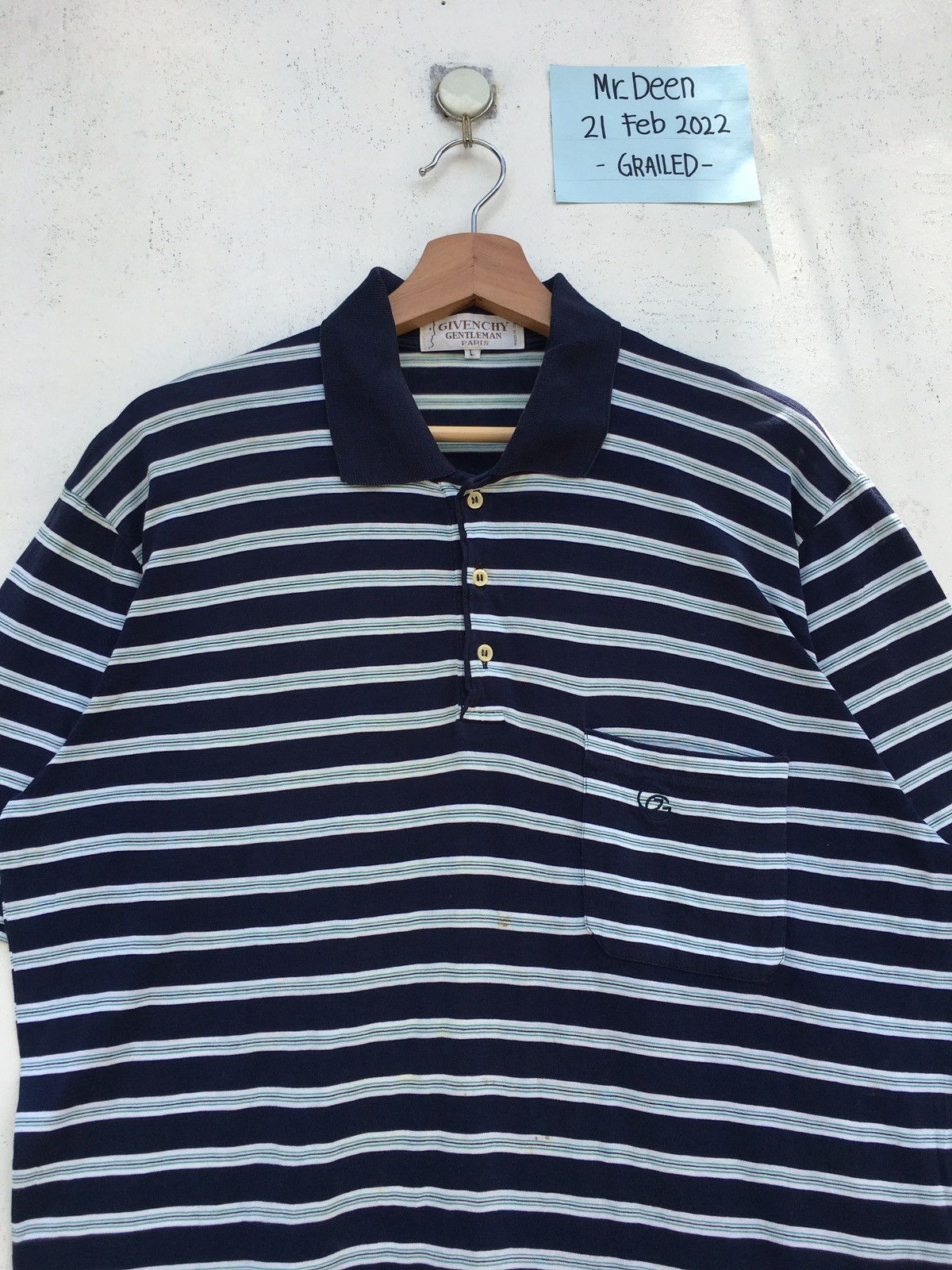 Givenchy Rare Vintage 90s Givenchy Stripes Polo Shirt Size US L / EU 52-54 / 3 - 5 Thumbnail