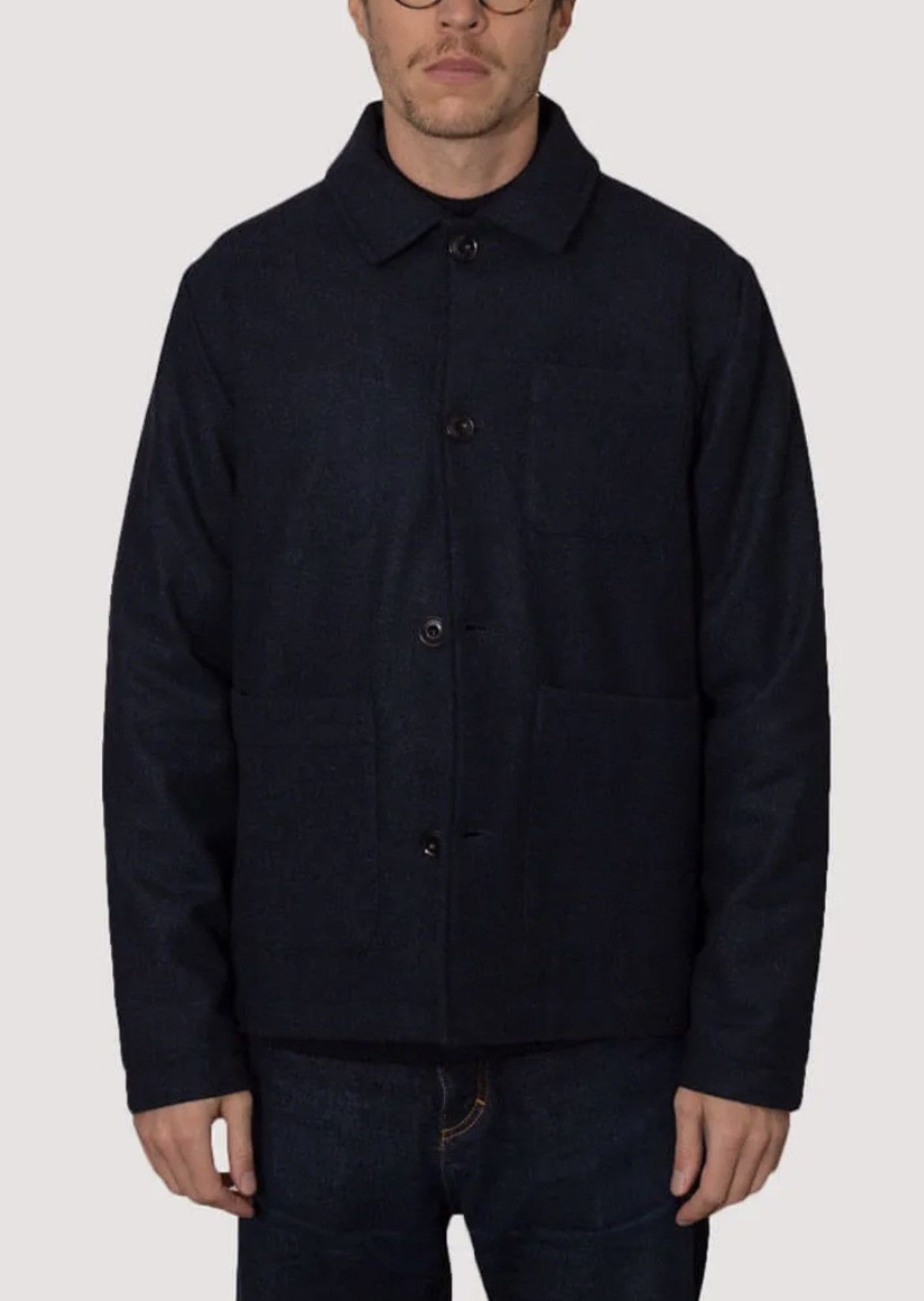 Albam Albam Wool Work Jacket Navy Melange men s Medium M Grailed