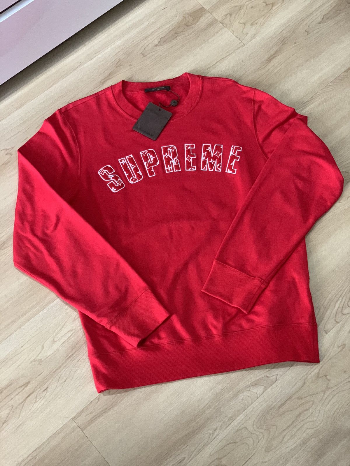 Supreme Louis Vuitton Arc Supreme Arc Logo Crewneck Red Supreme