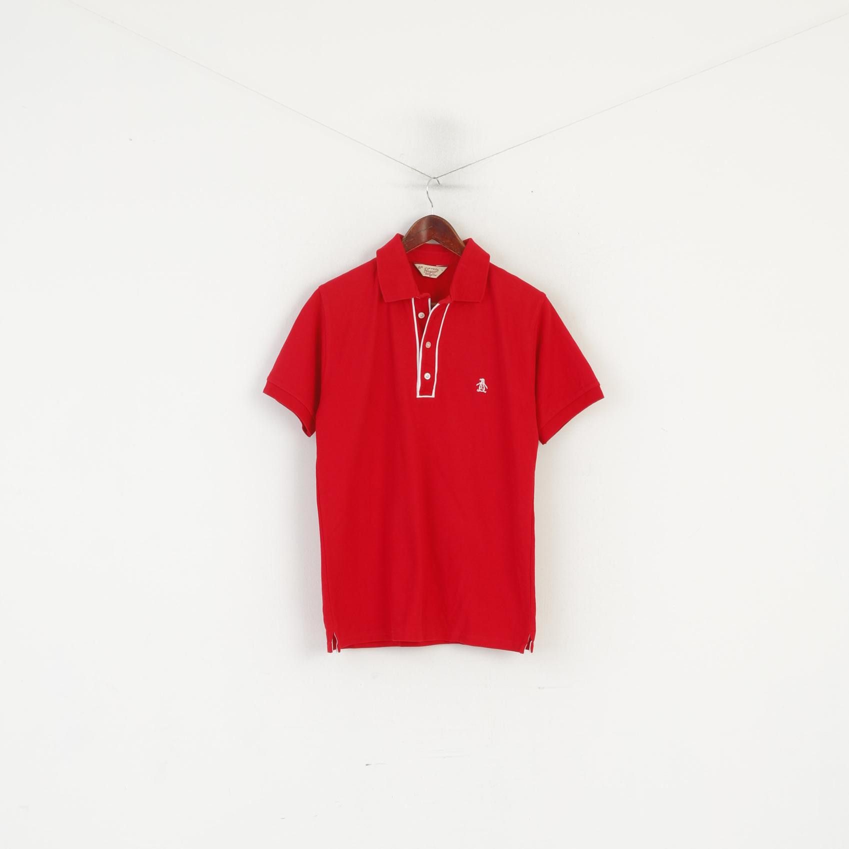 Original Penguin Penguin Men L (M) Polo Shirt Red Cotton Plain Top 7301 Size US L / EU 52-54 / 3 - 1 Thumbnail