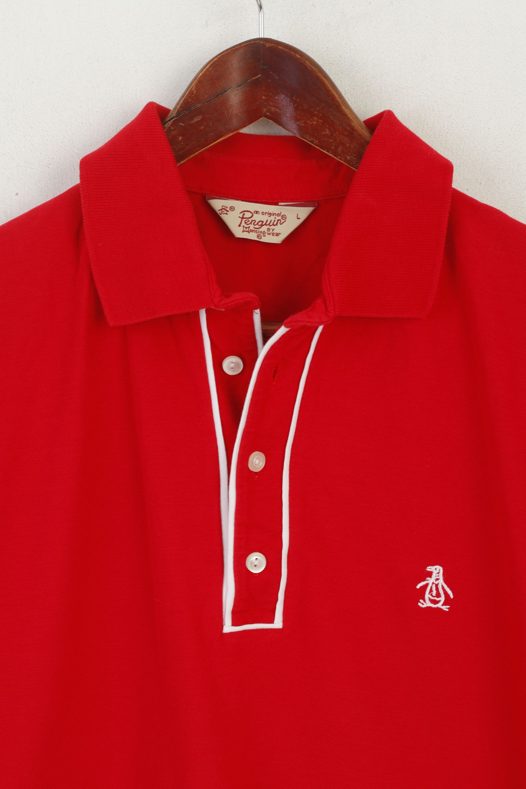 Original Penguin Penguin Men L (M) Polo Shirt Red Cotton Plain Top 7301 Size US L / EU 52-54 / 3 - 2 Thumbnail