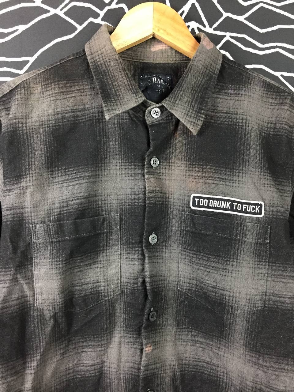 Japanese Brand Vtg Radiall Japanese Brand Too Drunk Too Fuck Flannel Shirt Size US L / EU 52-54 / 3 - 4 Thumbnail