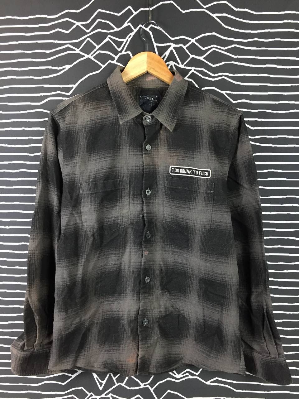 Japanese Brand Vtg Radiall Japanese Brand Too Drunk Too Fuck Flannel Shirt Size US L / EU 52-54 / 3 - 1 Thumbnail