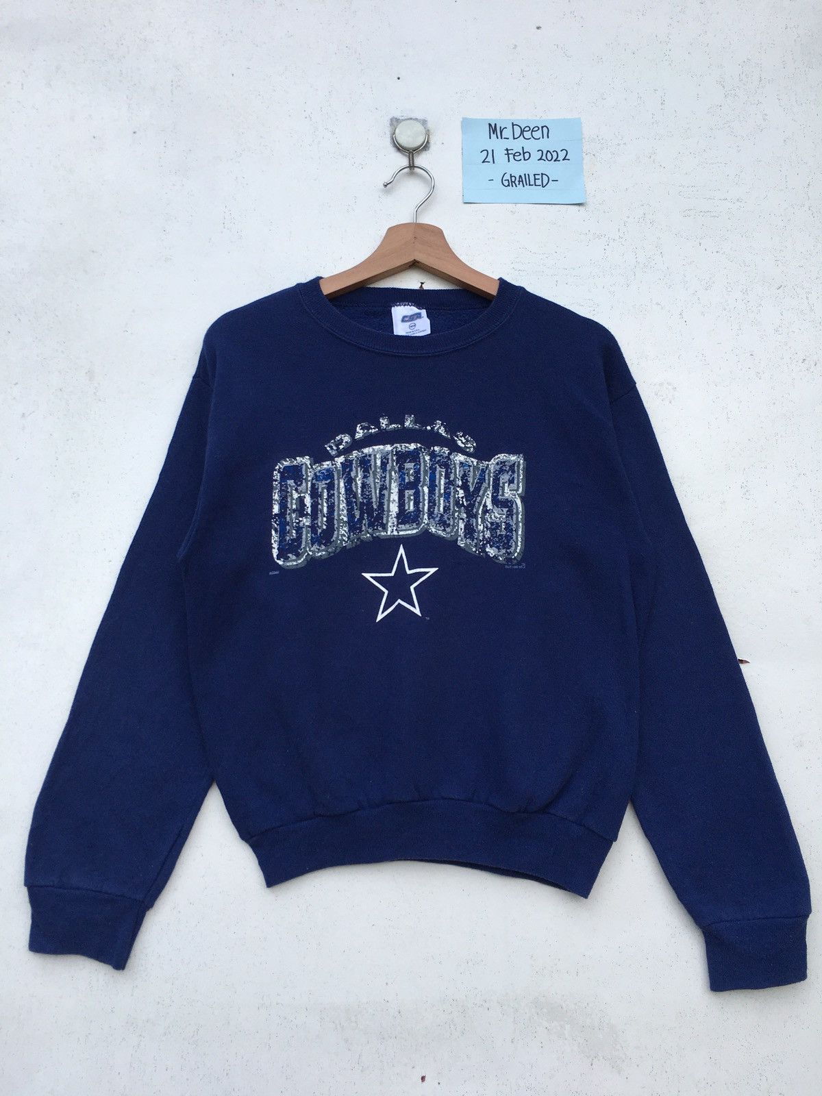 NFL Rare Vintage 90s Dallas Cowboys NFL Spellout Sweatshirt Size US M / EU 48-50 / 2 - 1 Thumbnail