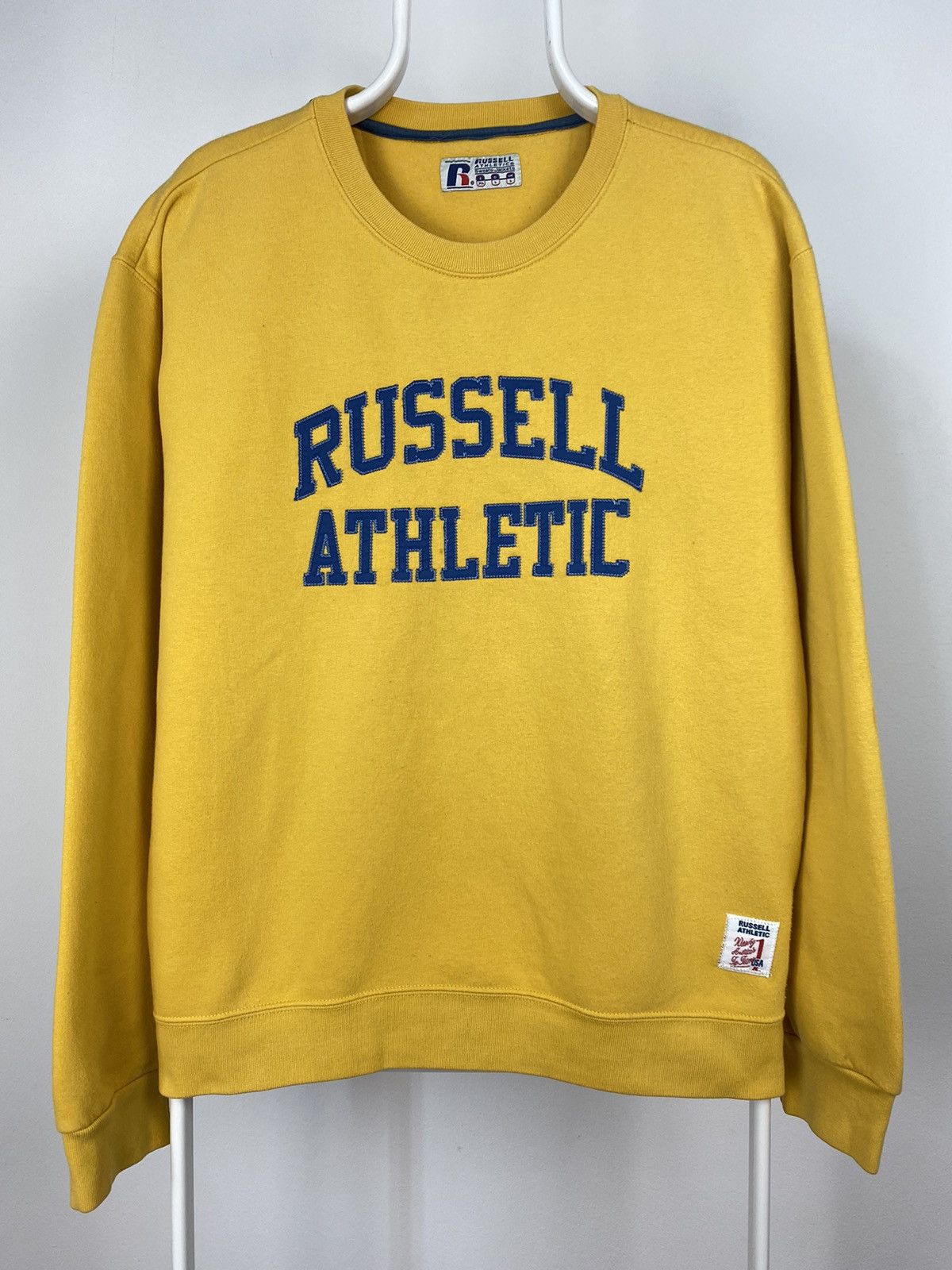 Russell Athletic × Vintage Russell Athletic vintage yellow sweatshirt big logo spellout Size US L / EU 52-54 / 3 - 1 Thumbnail
