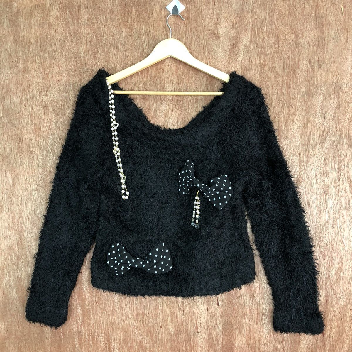 Japanese Brand Tralala Black Mohair Shag Shaggy Knitwear Size US S / EU 44-46 / 1 - 3 Thumbnail