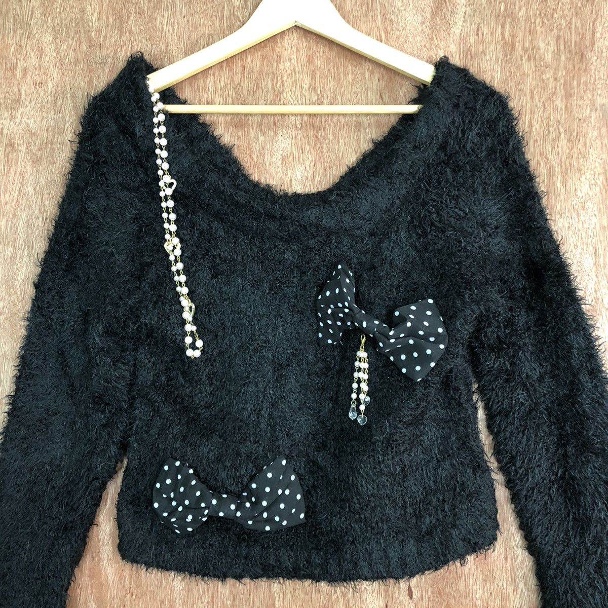 Japanese Brand Tralala Black Mohair Shag Shaggy Knitwear Size US S / EU 44-46 / 1 - 8 Thumbnail