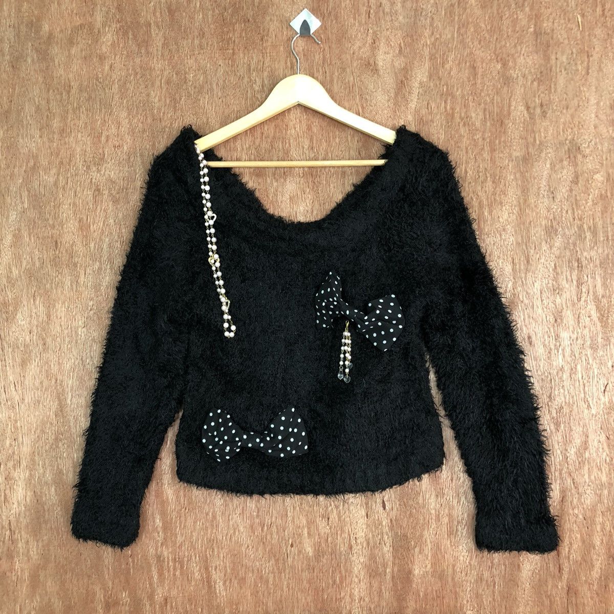 Japanese Brand Tralala Black Mohair Shag Shaggy Knitwear Size US S / EU 44-46 / 1 - 1 Thumbnail