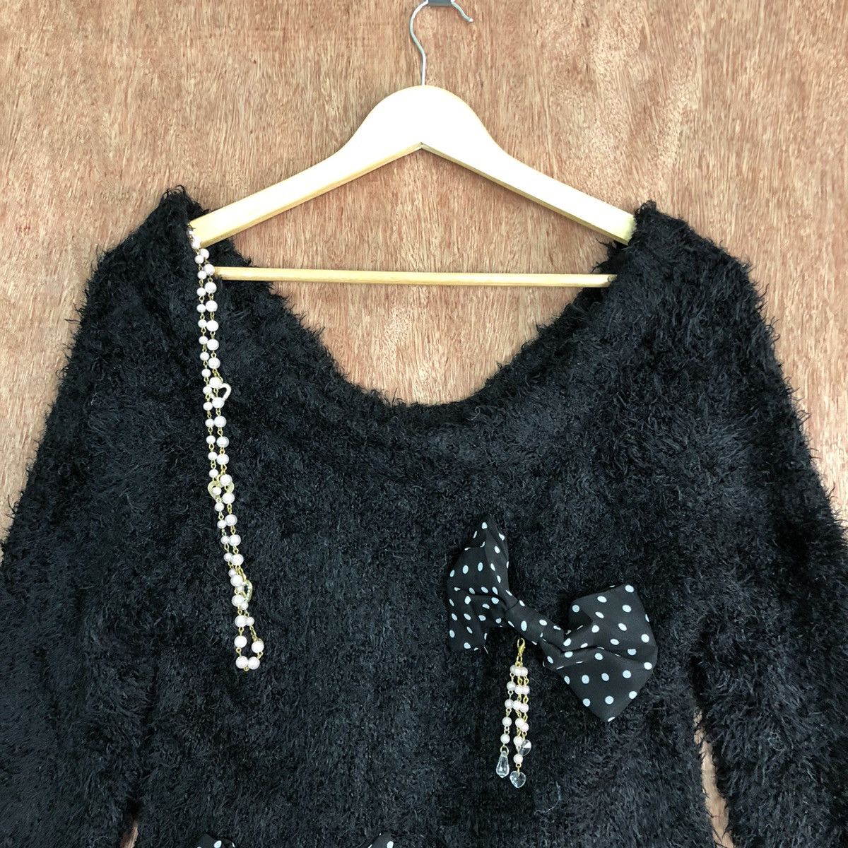Japanese Brand Tralala Black Mohair Shag Shaggy Knitwear Size US S / EU 44-46 / 1 - 2 Thumbnail