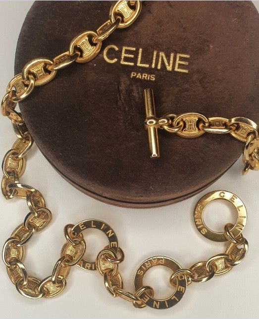 Vintage CELINE logo long necklace
