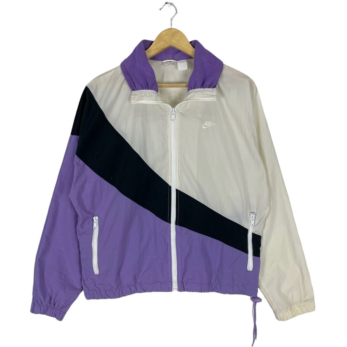 🌟90s NIKE SWOOSH WINDBREAKER LIGHT ZIPPER JACKET