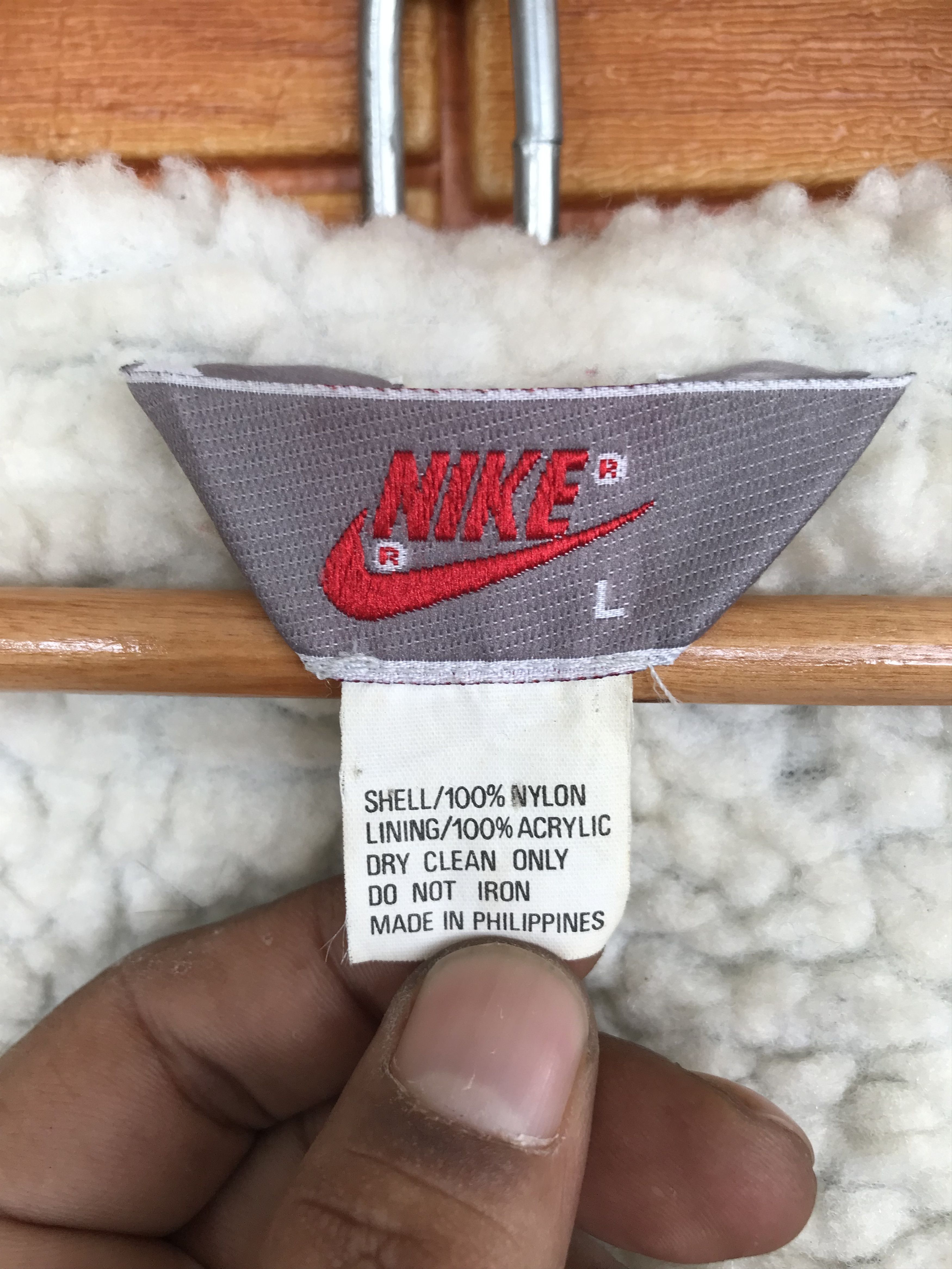 Nike × Nike ACG × Vintage Vintage 90s NIKE Big Swoosh Long Jacket Sherpa Lined Size US L / EU 52-54 / 3 - 18 Thumbnail