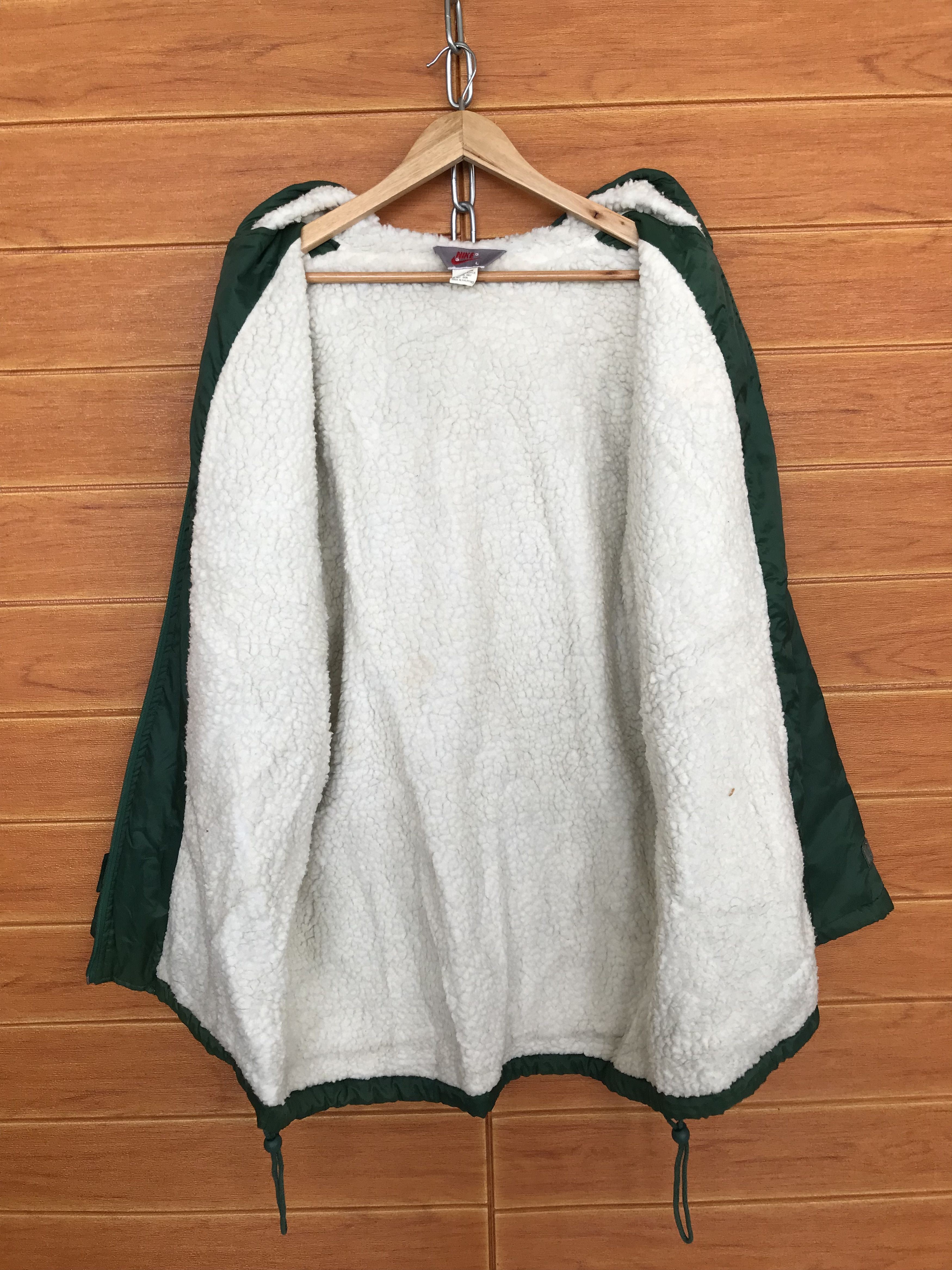 Nike × Nike ACG × Vintage Vintage 90s NIKE Big Swoosh Long Jacket Sherpa Lined Size US L / EU 52-54 / 3 - 16 Thumbnail