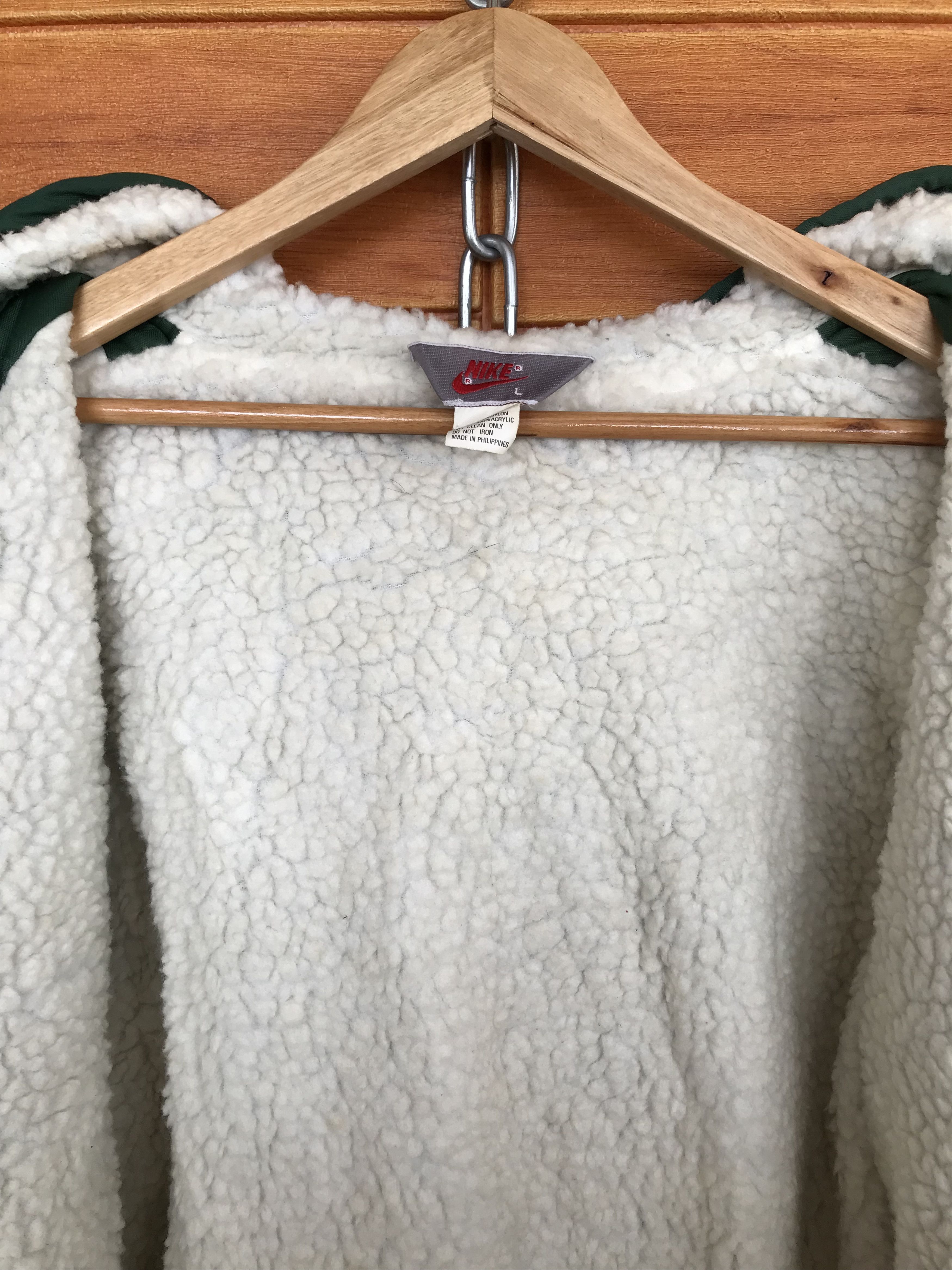 Nike × Nike ACG × Vintage Vintage 90s NIKE Big Swoosh Long Jacket Sherpa Lined Size US L / EU 52-54 / 3 - 17 Thumbnail