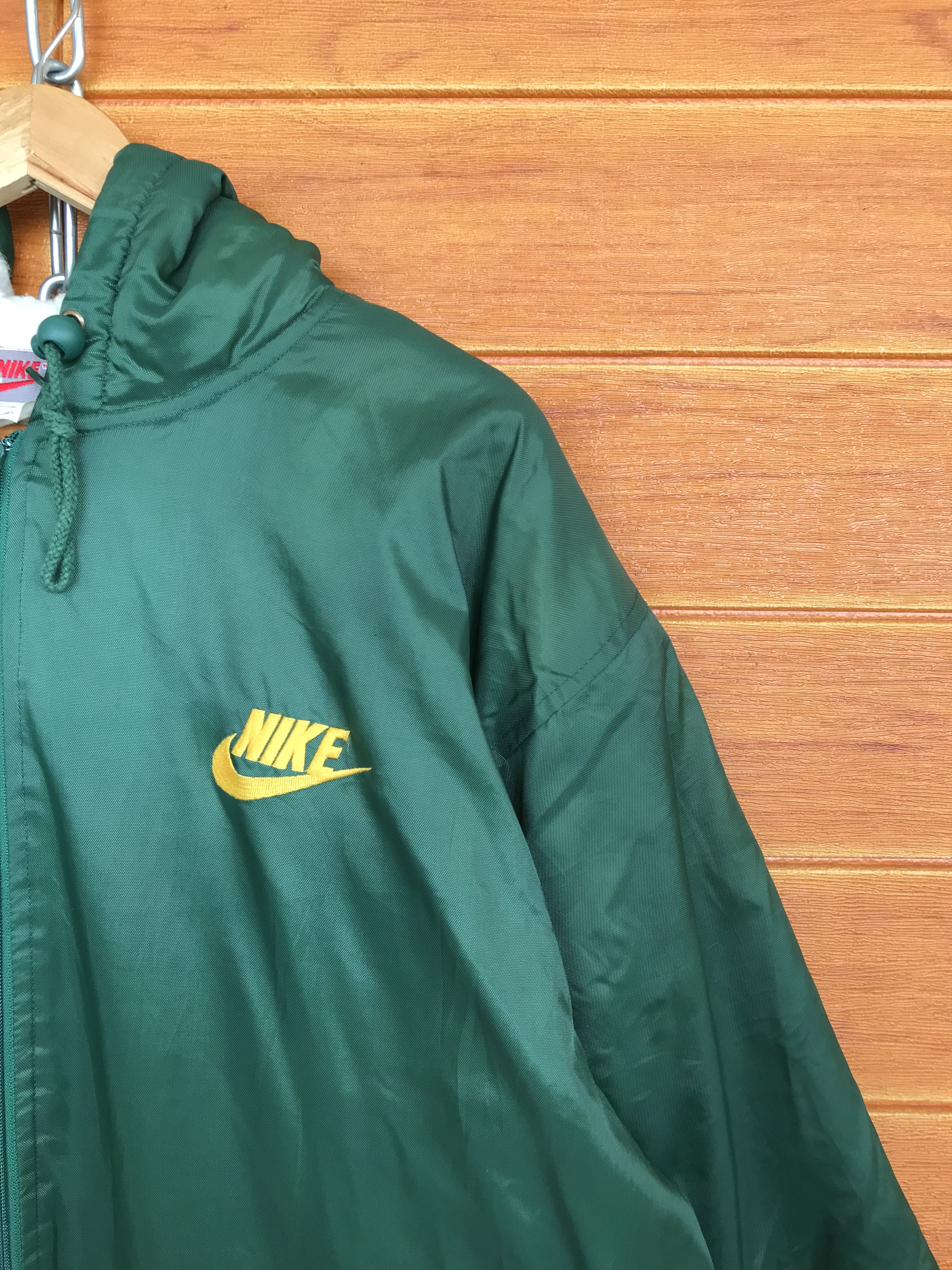 Nike × Nike ACG × Vintage Vintage 90s NIKE Big Swoosh Long Jacket Sherpa Lined Size US L / EU 52-54 / 3 - 5 Thumbnail