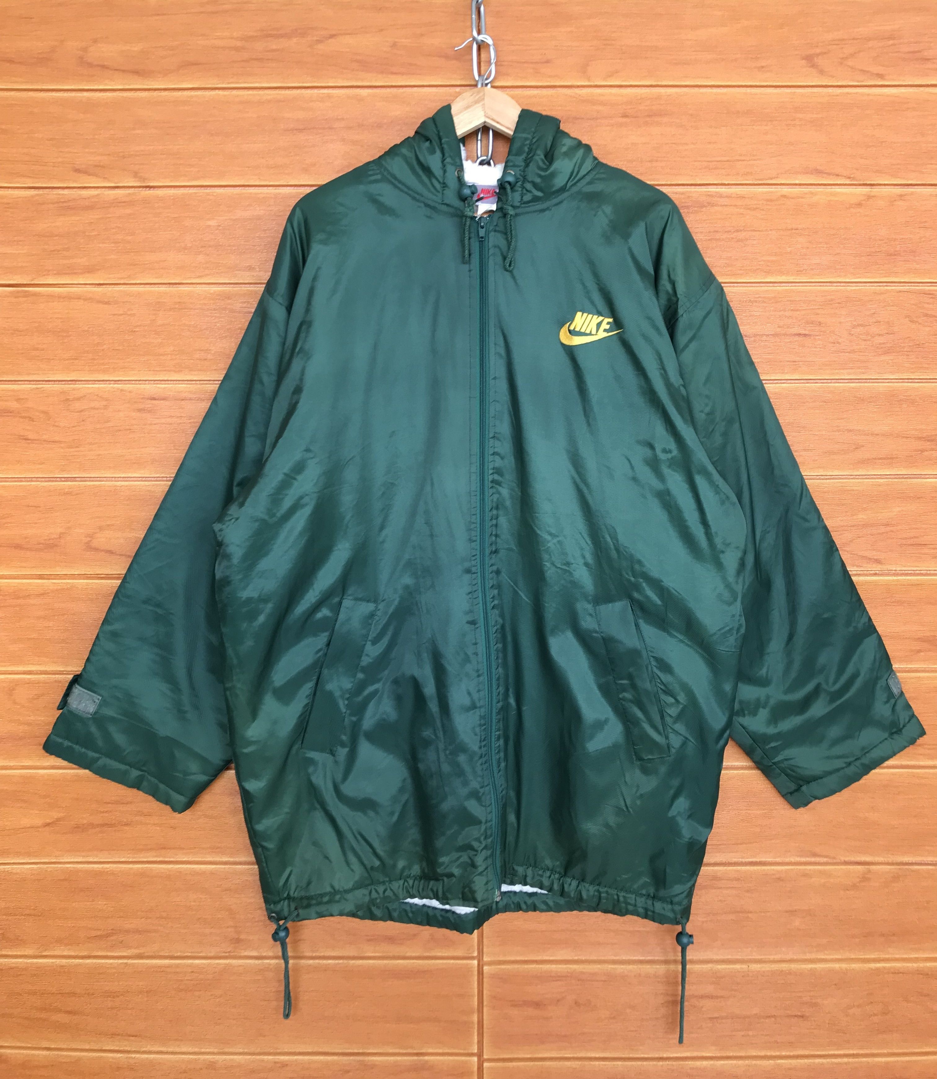 Nike × Nike ACG × Vintage Vintage 90s NIKE Big Swoosh Long Jacket Sherpa Lined Size US L / EU 52-54 / 3 - 3 Thumbnail
