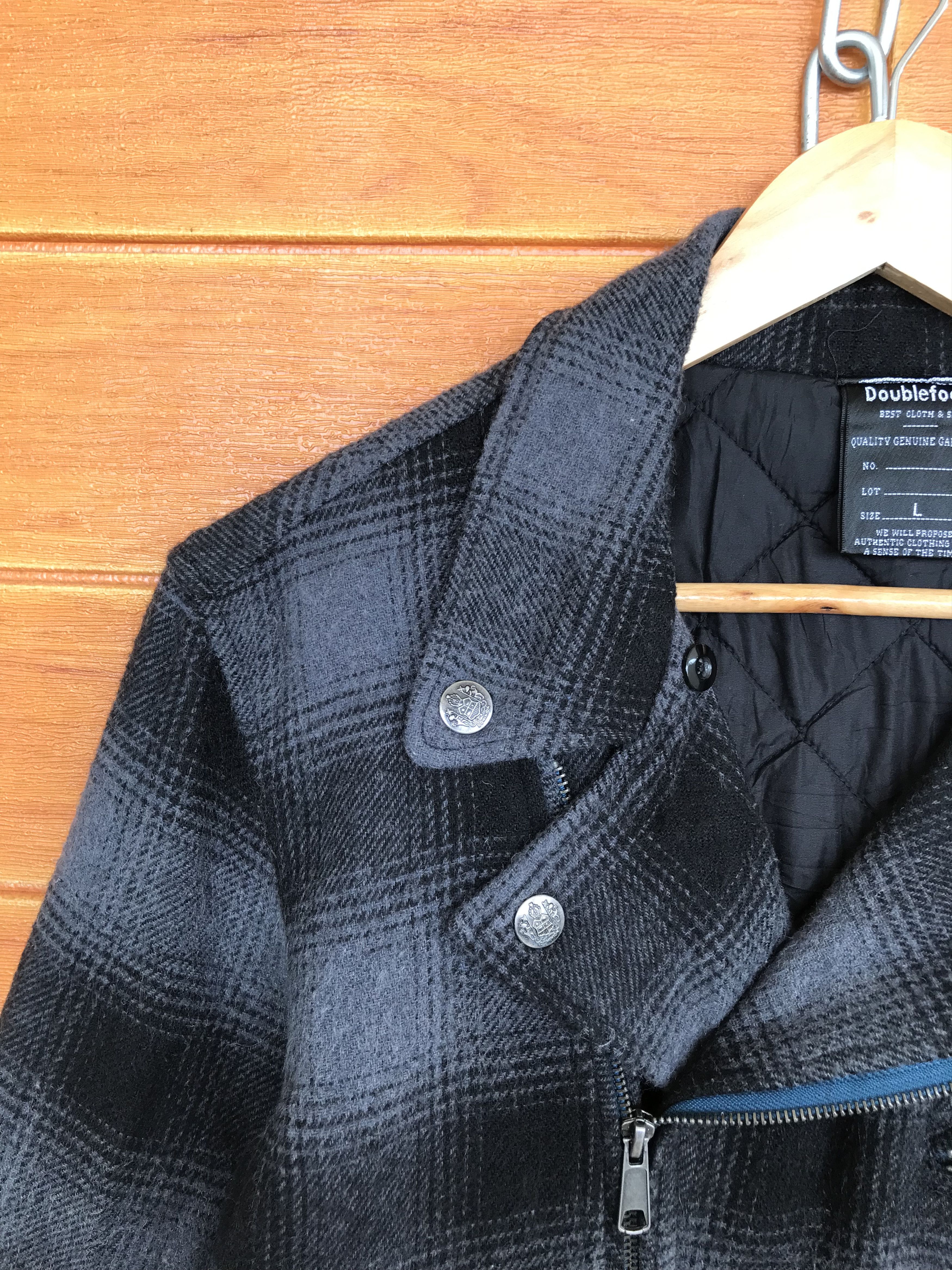 If Six Was Nine Japanese Brand DOUBLE FOCUS Wool Checkered Double Collar Size US M / EU 48-50 / 2 - 2 Thumbnail