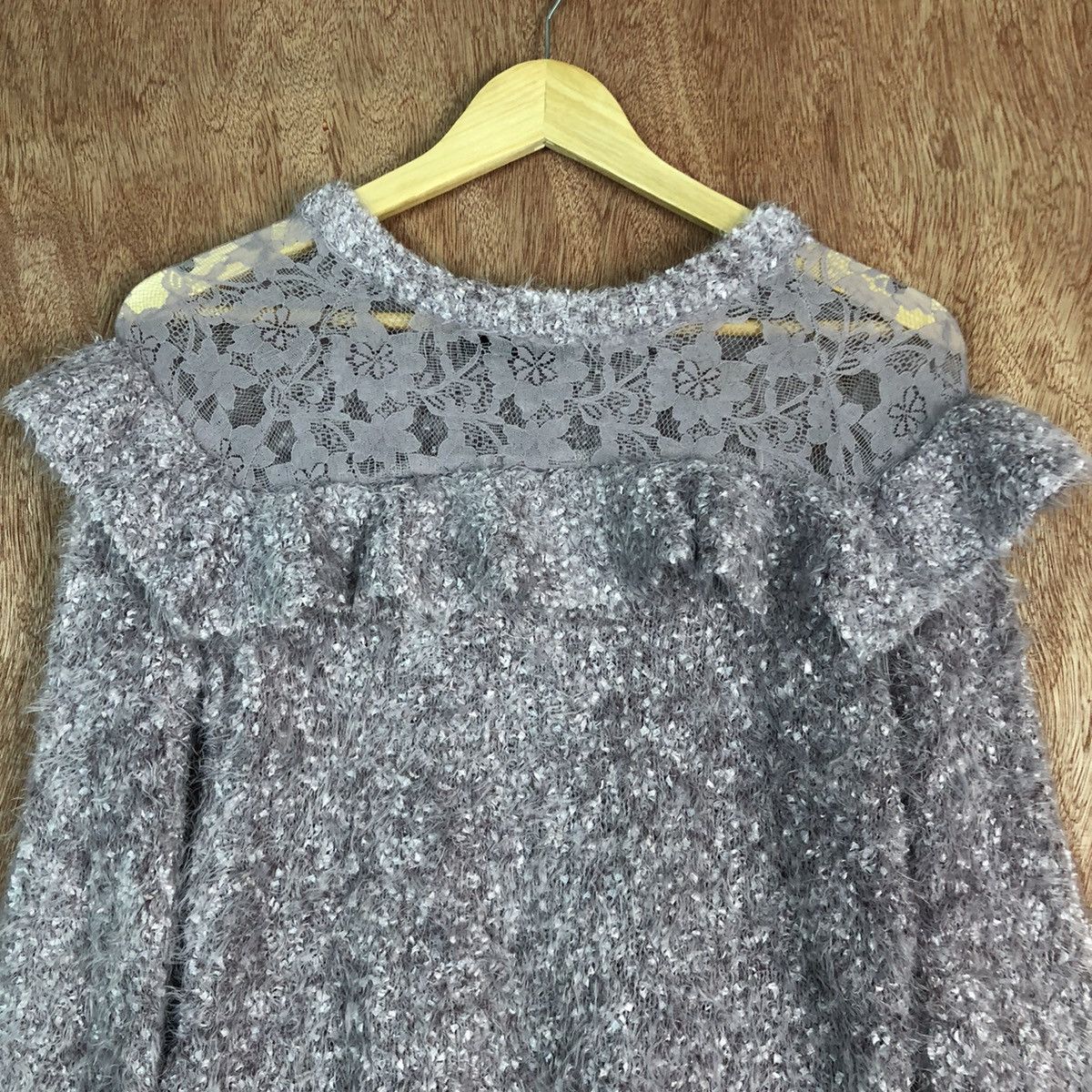 Homespun Knitwear × Japanese Brand W Closet Purple Mohair Shag Shaggy Knitwear Size US S / EU 44-46 / 1 - 2 Thumbnail