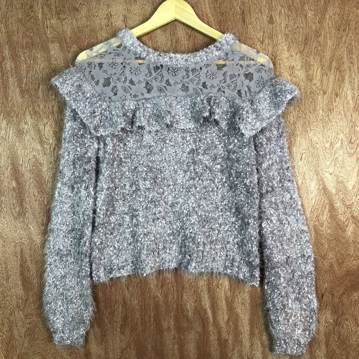 Homespun Knitwear × Japanese Brand W Closet Purple Mohair Shag Shaggy Knitwear Size US S / EU 44-46 / 1 - 3 Thumbnail