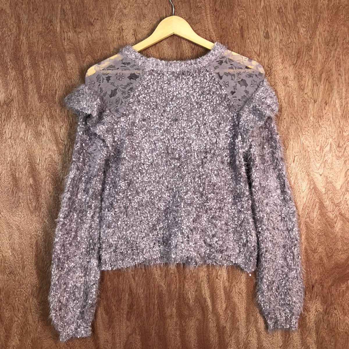 Homespun Knitwear × Japanese Brand W Closet Purple Mohair Shag Shaggy Knitwear Size US S / EU 44-46 / 1 - 9 Thumbnail
