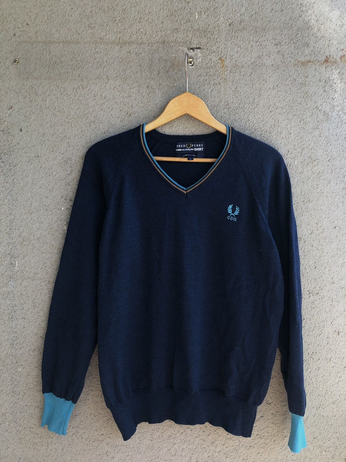 Fred Perry Comme Des Garçons x Fred Perry V-neck Sweater | Grailed