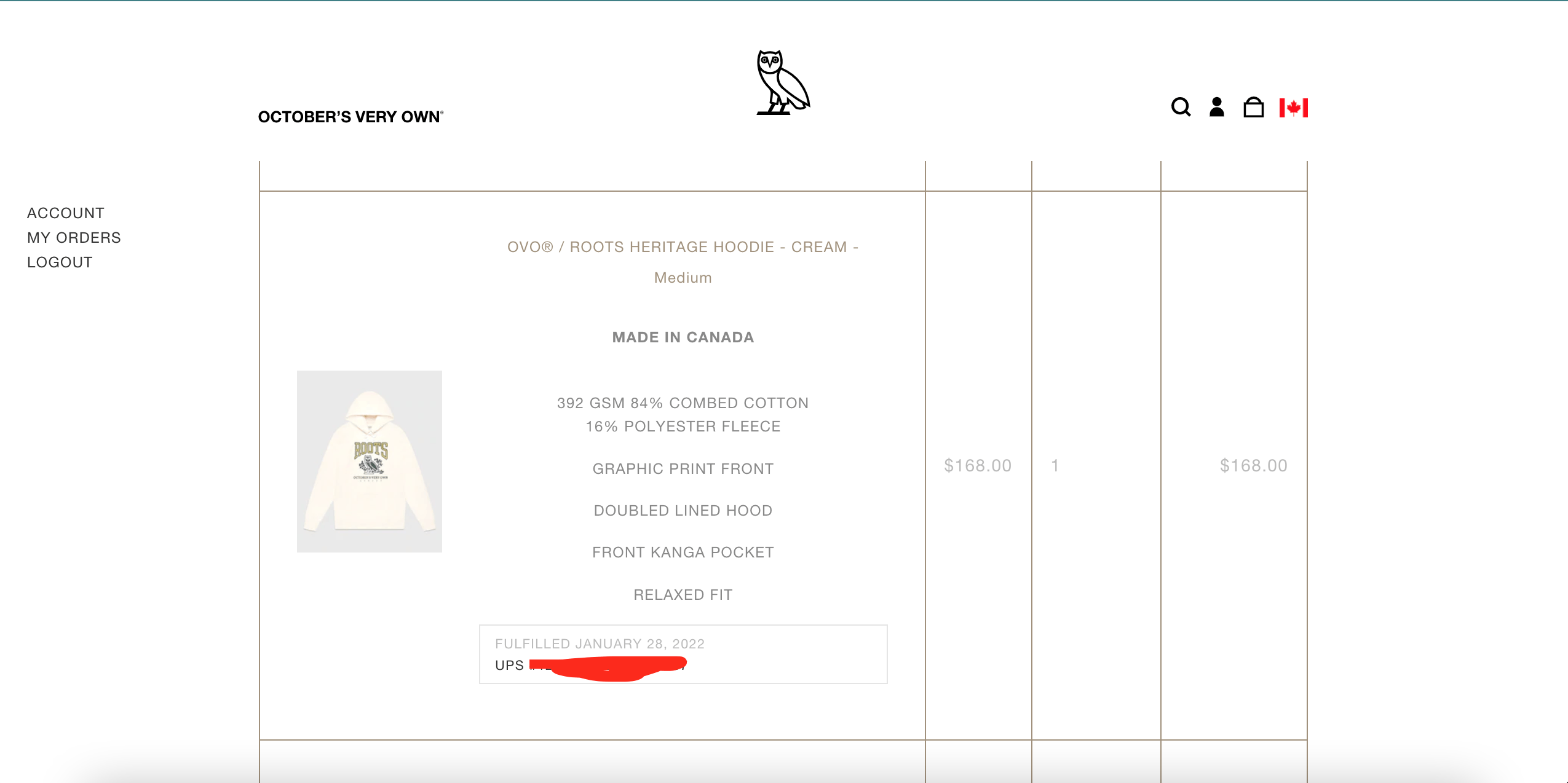 Drake OVO X ROOTS HERITAGE HOODIE CREAM 2021 Size US S / EU 44-46 / 1 - 6 Thumbnail
