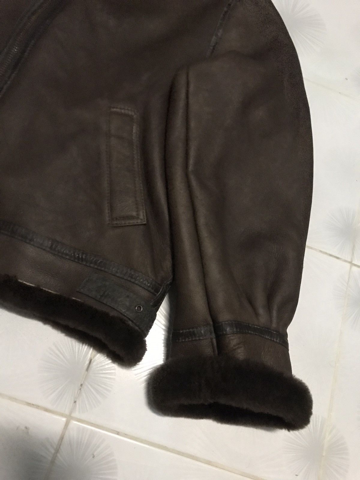 Genuine Leather Vintage Sheepskin Shearling Coat With Hoodie Size US L / EU 52-54 / 3 - 5 Thumbnail