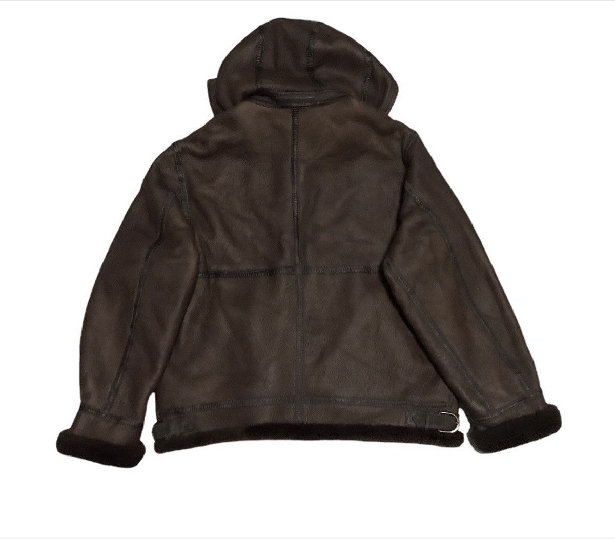 Genuine Leather Vintage Sheepskin Shearling Coat With Hoodie Size US L / EU 52-54 / 3 - 2 Thumbnail
