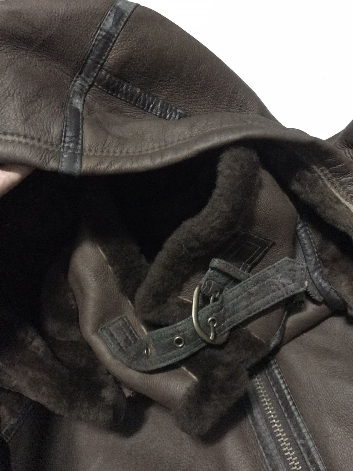 Genuine Leather Vintage Sheepskin Shearling Coat With Hoodie Size US L / EU 52-54 / 3 - 14 Thumbnail